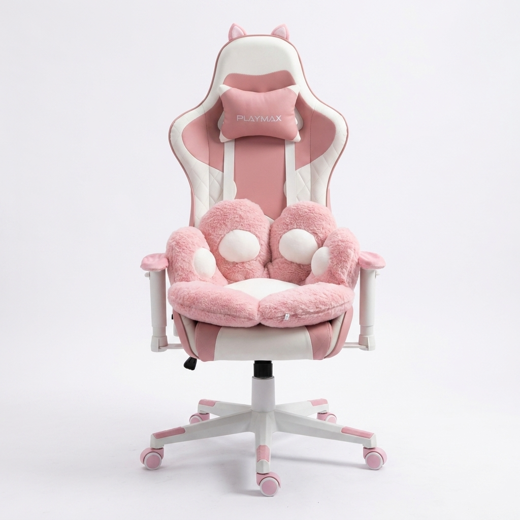 Playmax Studio Cat Gaming Chair Pink/white
