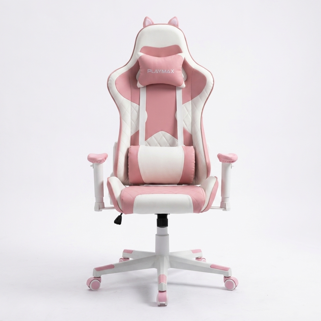 Playmax Studio Cat Gaming Chair Pink/white