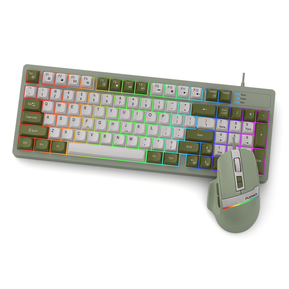 Playmax STRIKE Sage Green Keyboard & Mouse Bundle