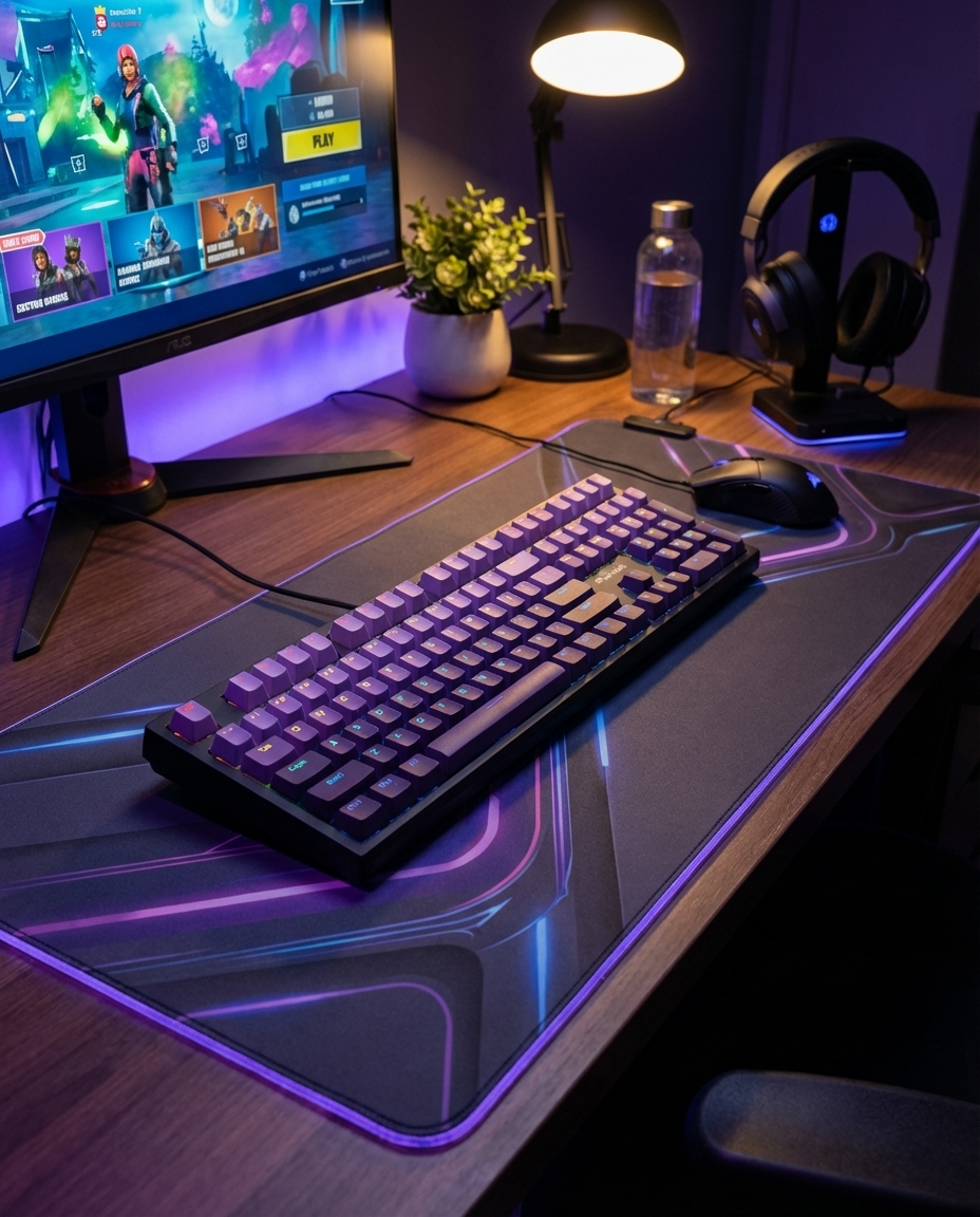 Playmax PRO Black RGB Mechanical Gaming Keyboard (Purple Bonus key caps)