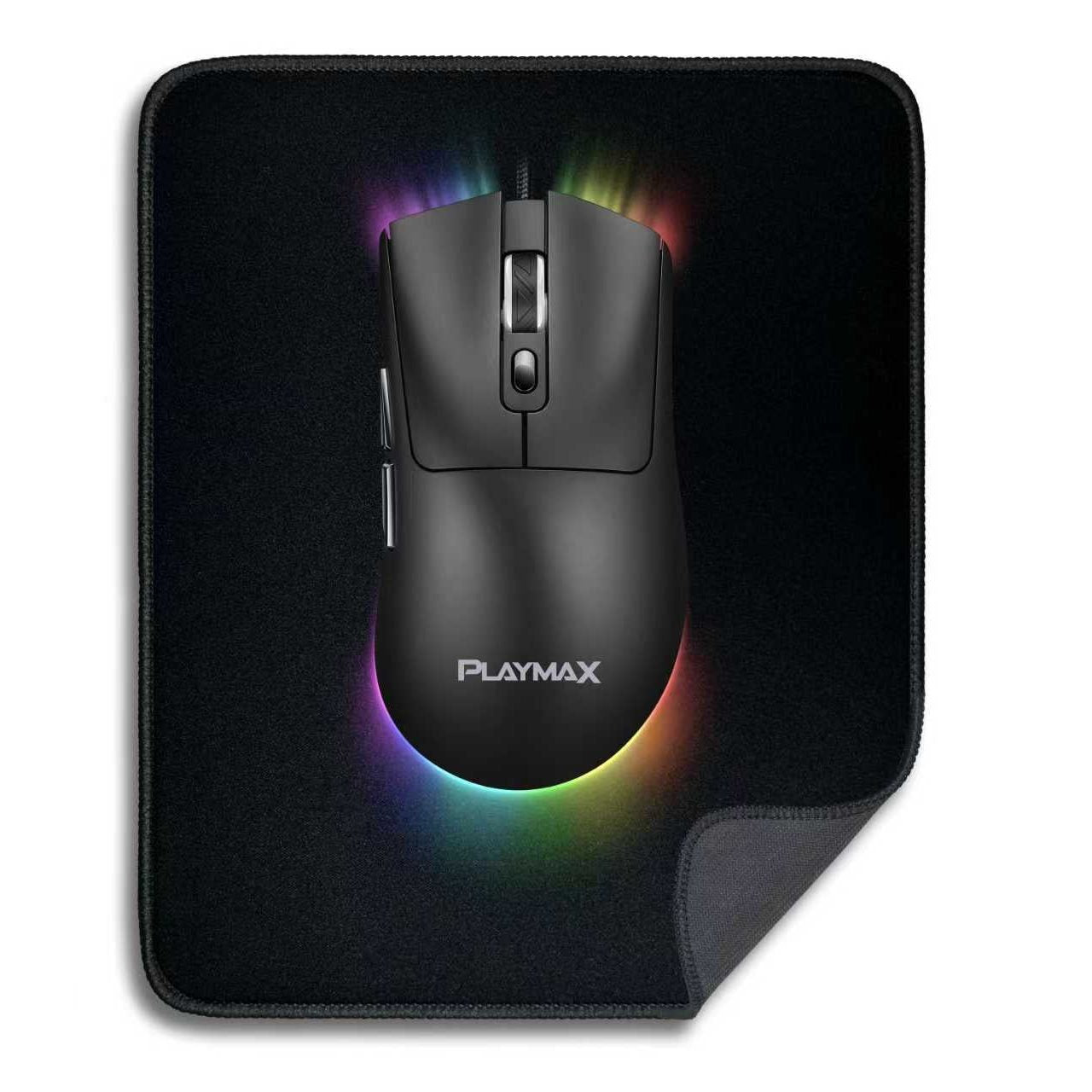 PLAYMAX BLACK RGB GAMING MOUSE AND MOUSE MAT COMBO