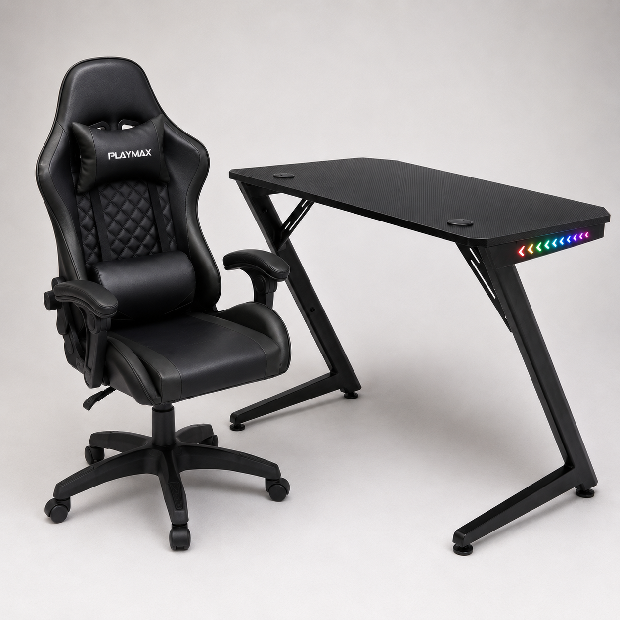 Playmax Studio Gaming Chair & RGB Desk Bundle