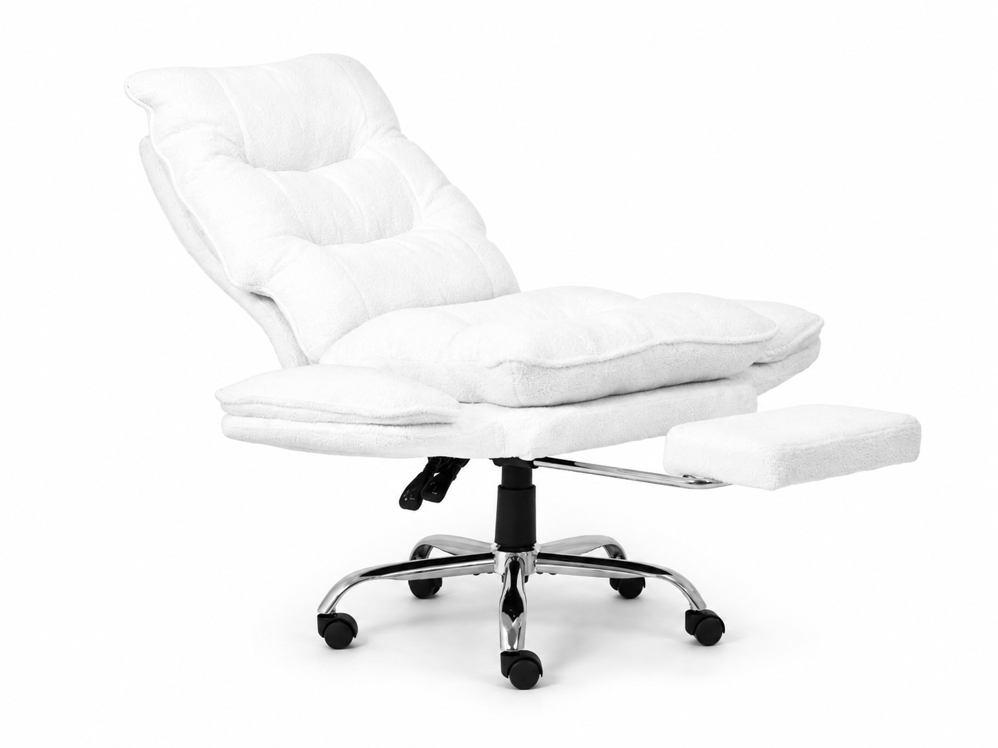 Playmax Studio Cloud Gaming Chair Cross Leg Teddy White