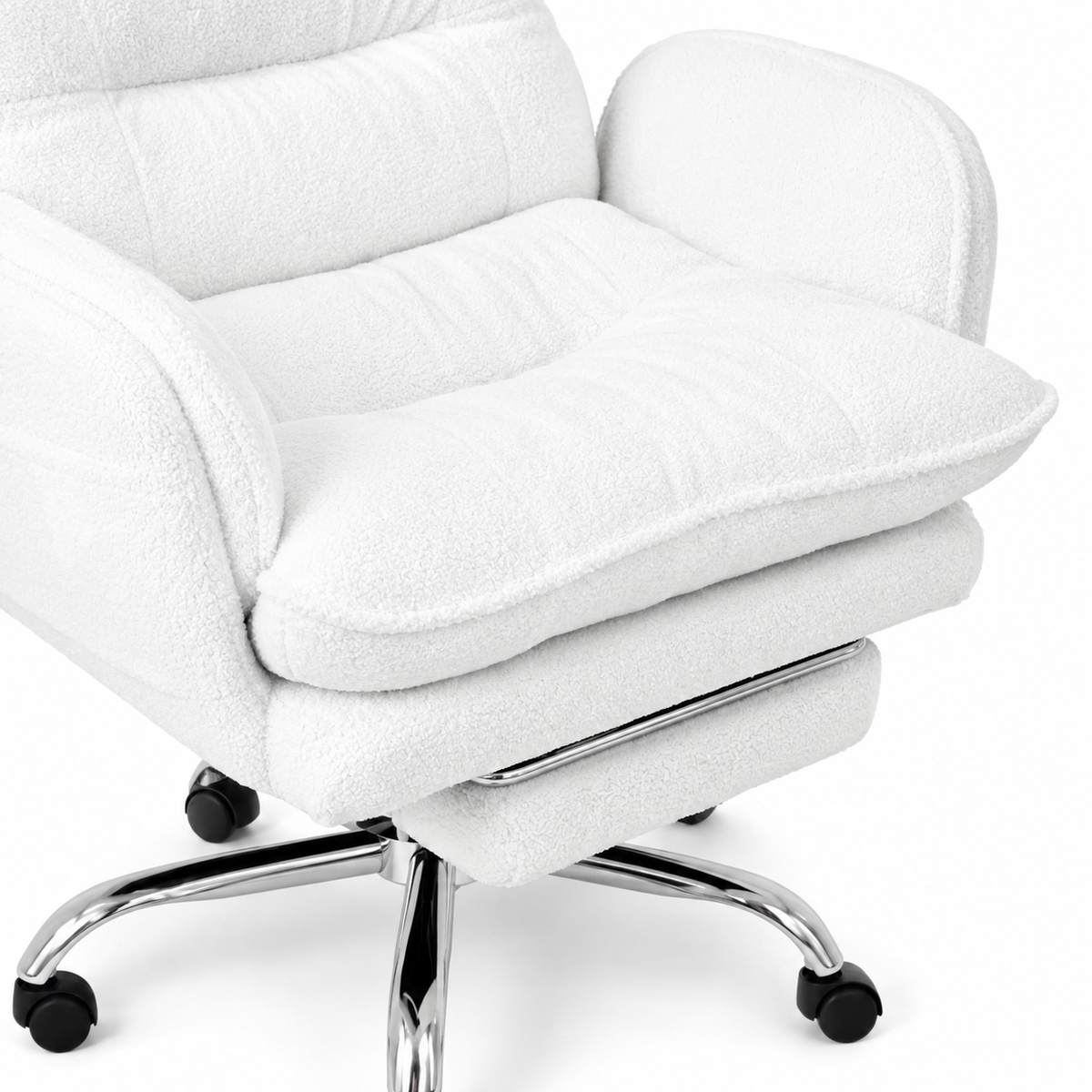 Playmax Studio Cloud Gaming Chair Cross Leg Teddy White