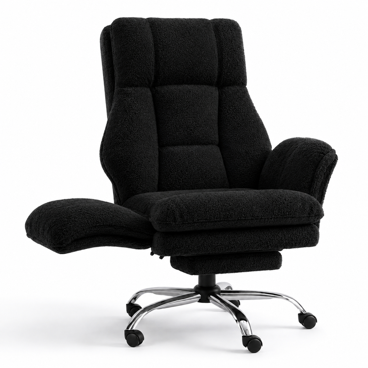 Playmax Studio Cloud Gaming Chair Cross Leg Teddy Black