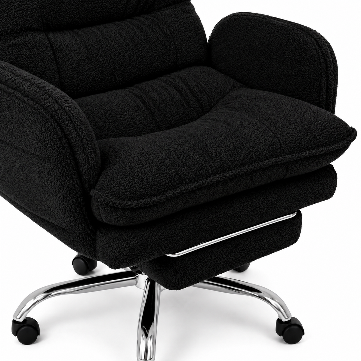 Playmax Studio Cloud Gaming Chair Cross Leg Teddy Black