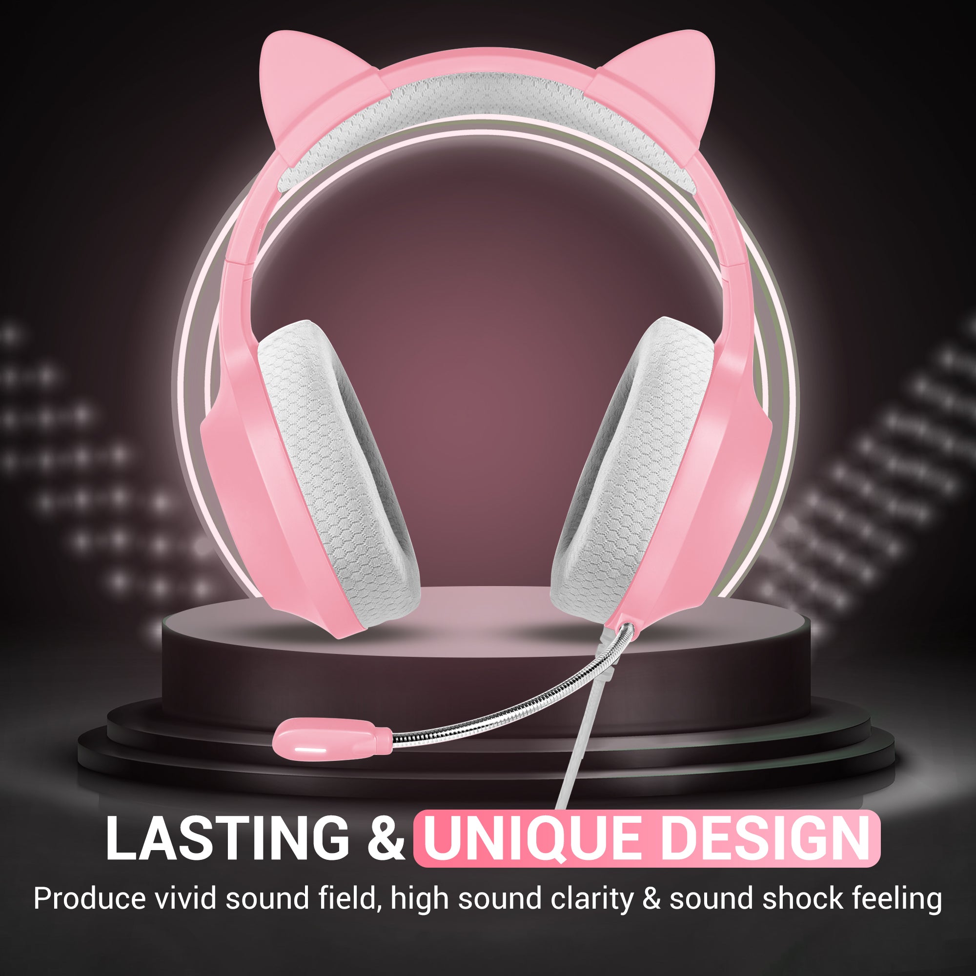 PLAYMAX CAT EAR HEADSET - PINK