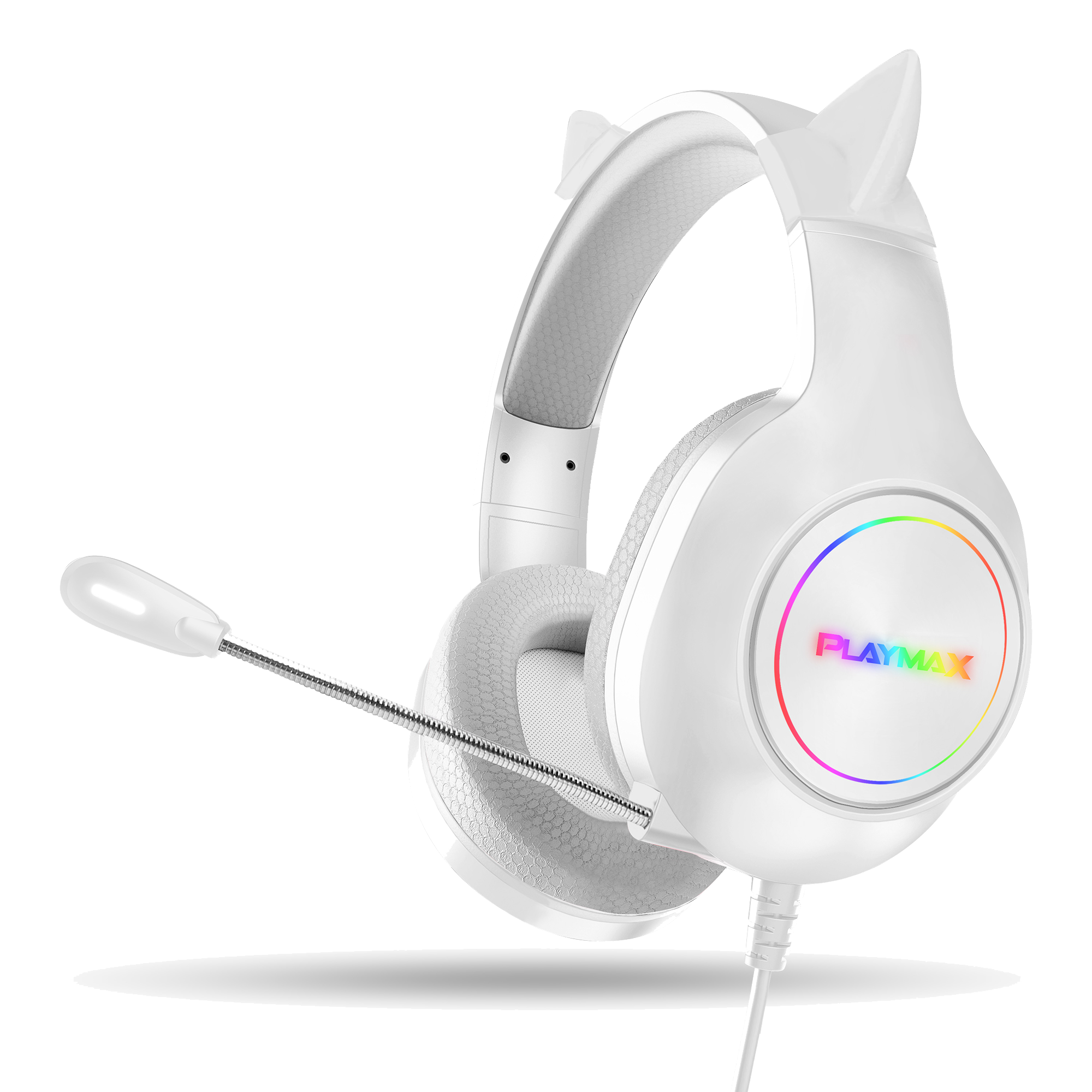 Playmax RGB Cat Ear Headset - White (New)