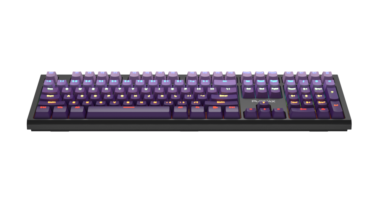 Playmax PRO Black RGB Mechanical Gaming Keyboard (Purple Bonus key caps)