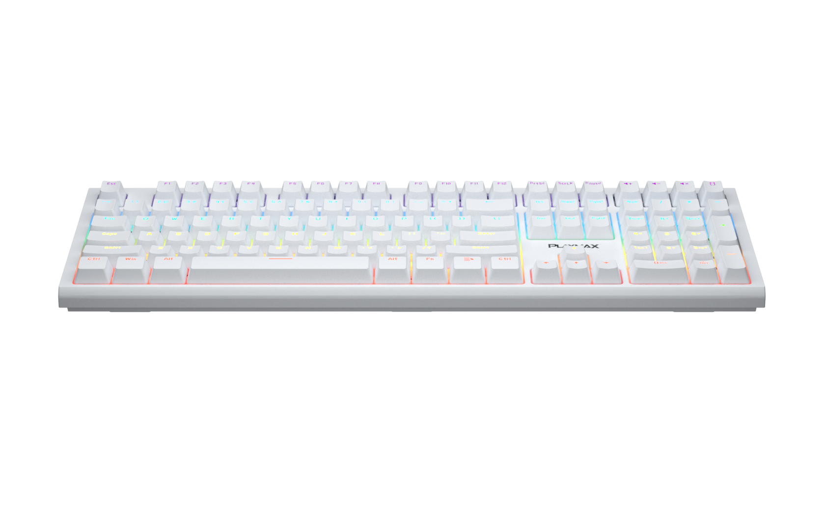 Playmax PRO White RGB Mechanical Gaming Keyboard (Bonus Blue key caps)