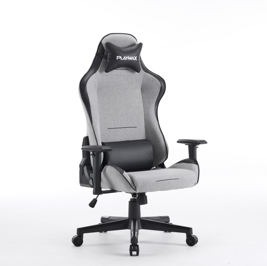 PLAYMAX FABRIC ELITE GAMING CHAIR LIGHT GREY