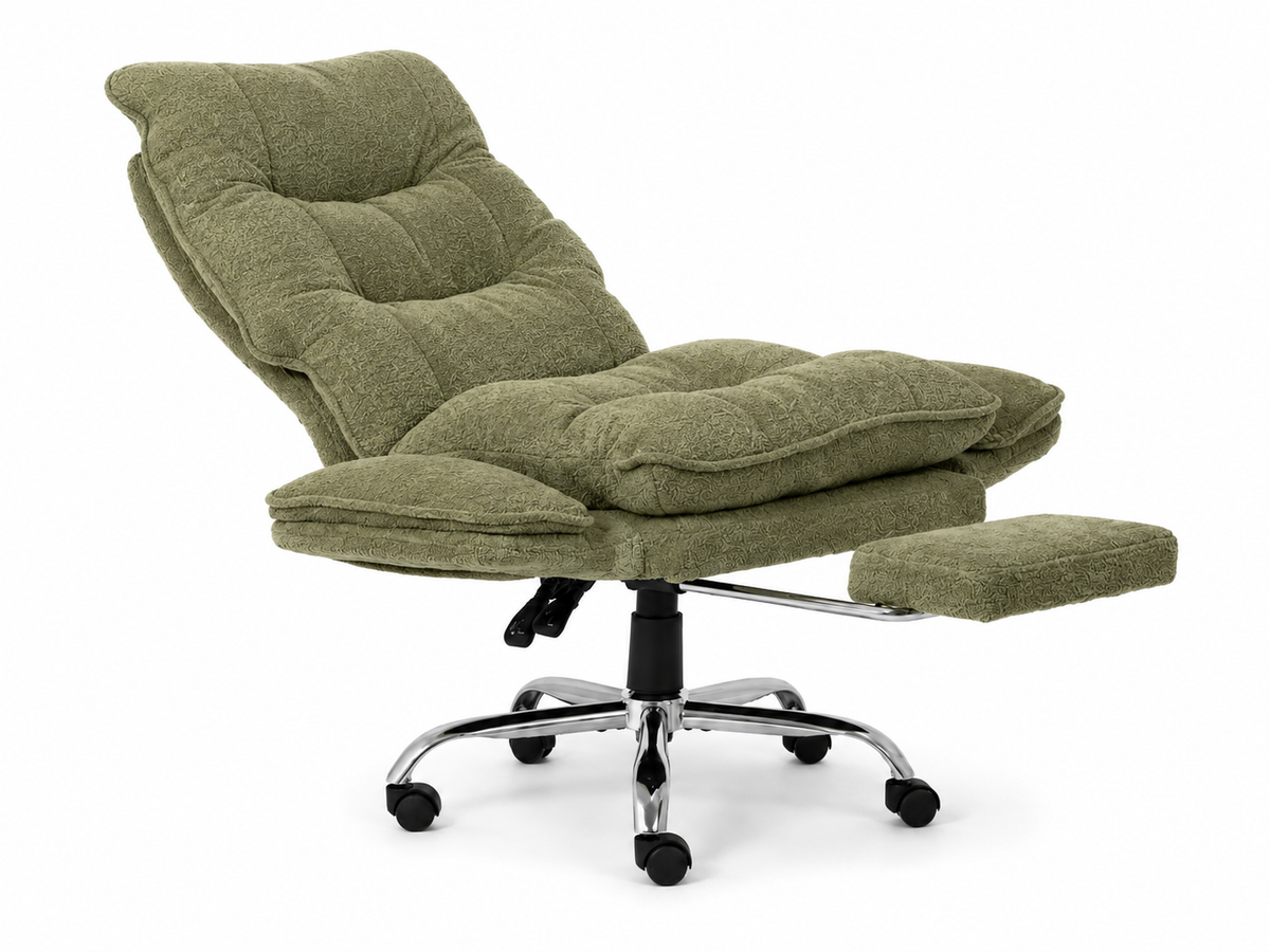 Playmax Studio Cloud Gaming Chair Cross Leg Teddy Sage Green