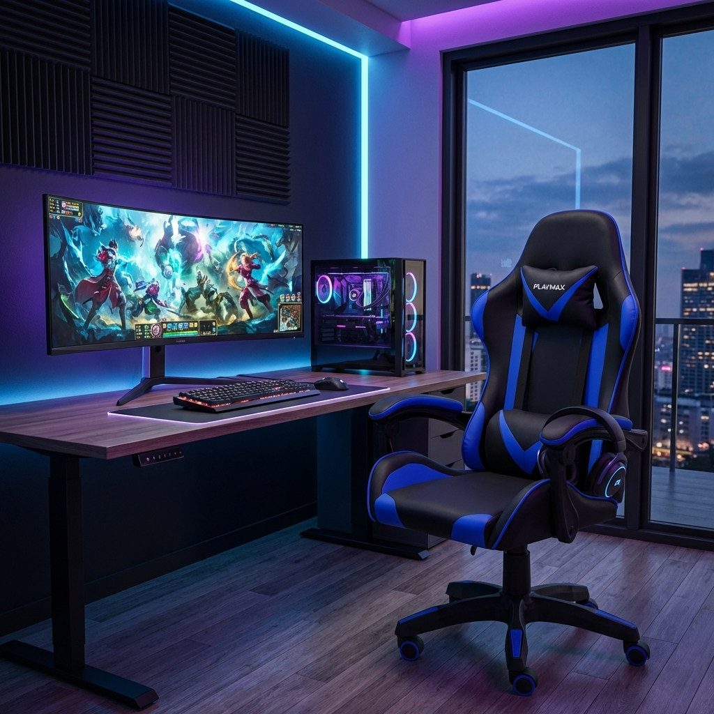 Playmax Gaming Chair Blue/Black