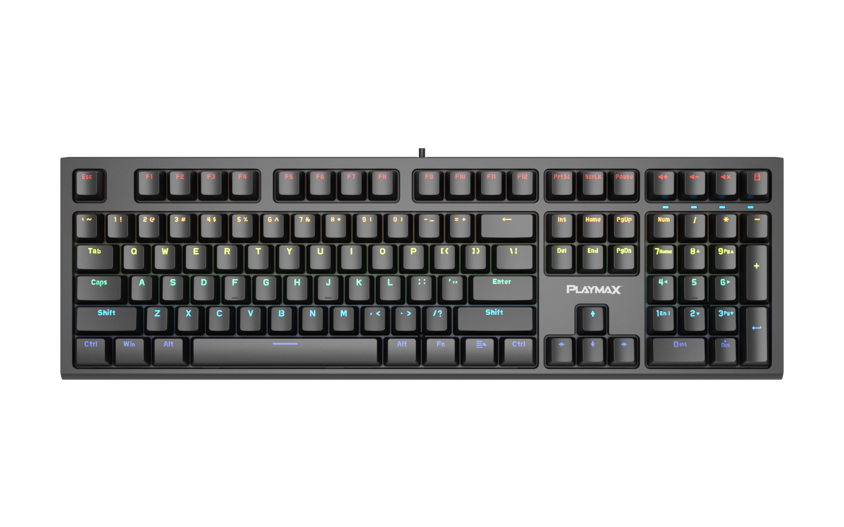 Playmax PRO Black RGB Mechanical Gaming Keyboard (Purple Bonus key caps)