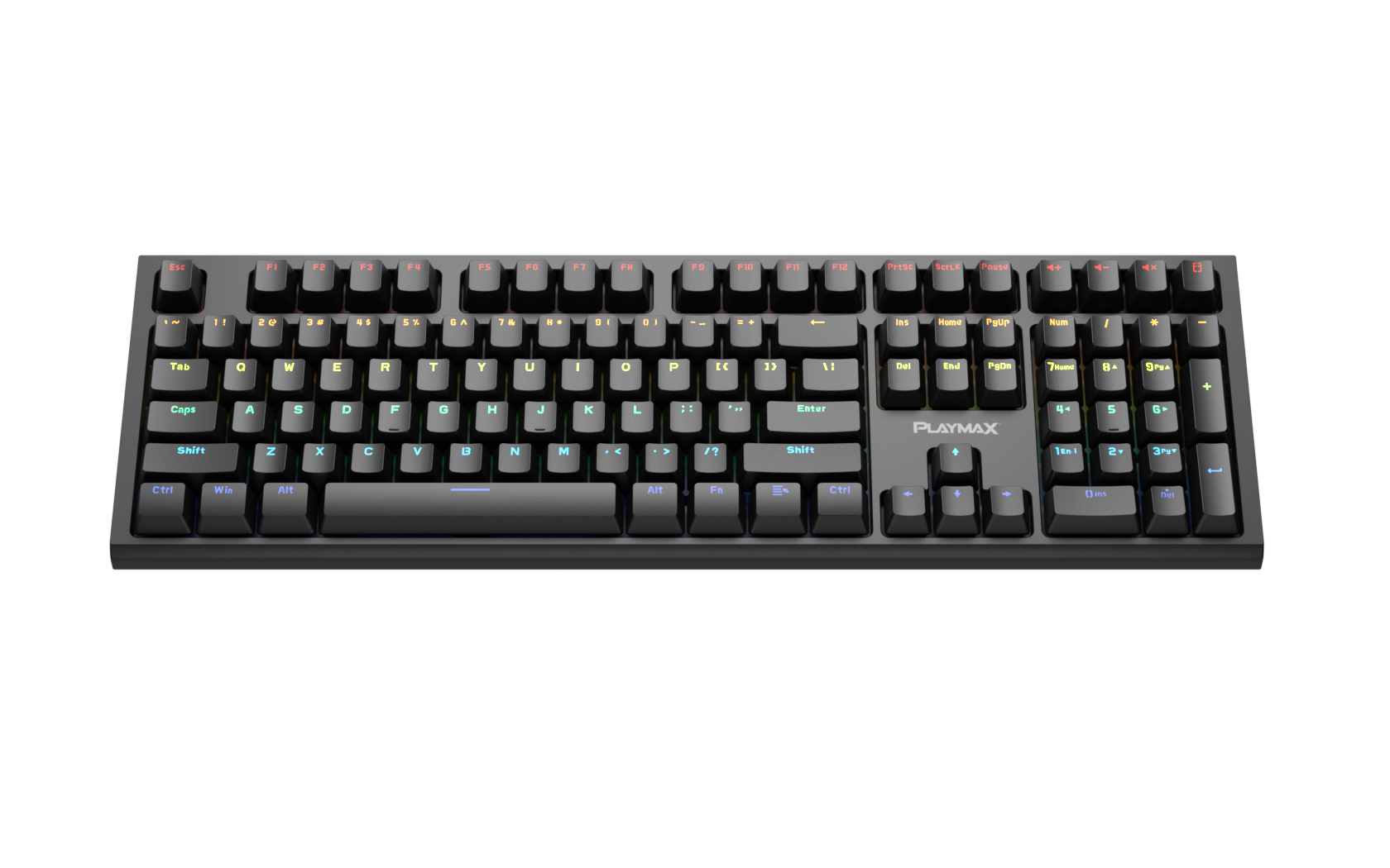 Playmax PRO Black RGB Mechanical Gaming Keyboard (Purple Bonus key caps)