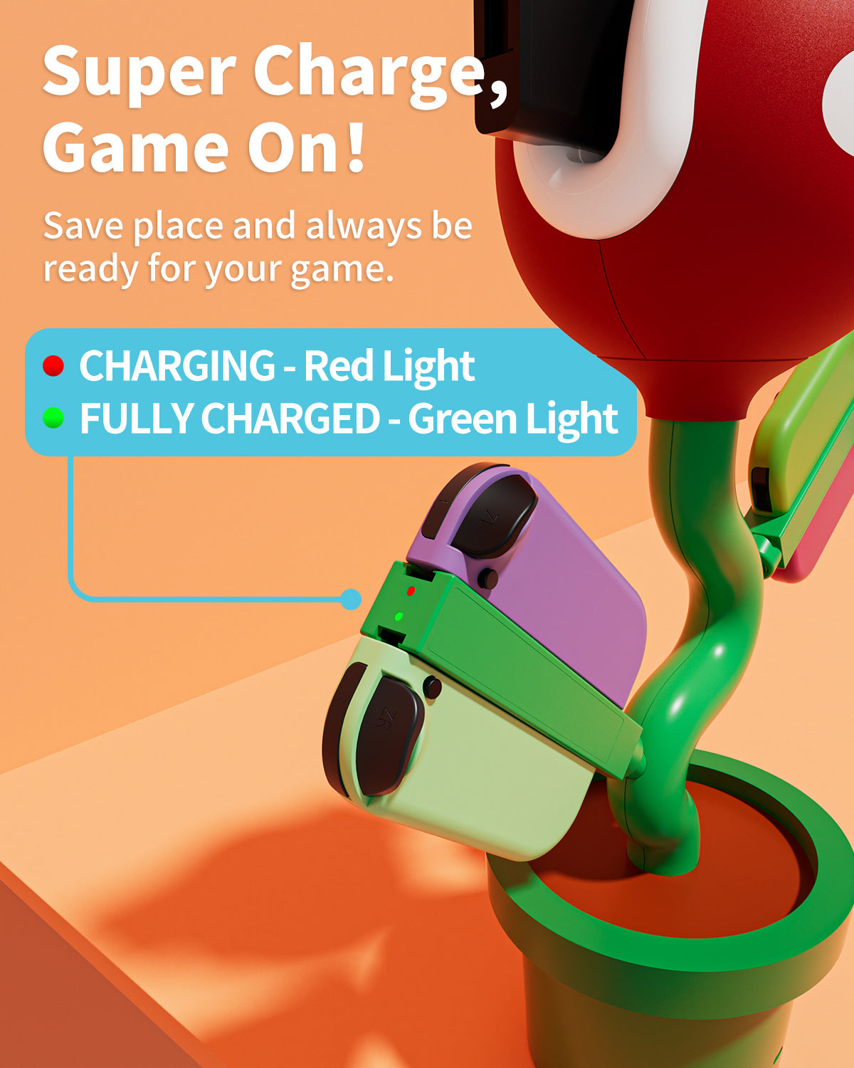 POWKONG Piranha Plant Dock for Switch and Switch OLED