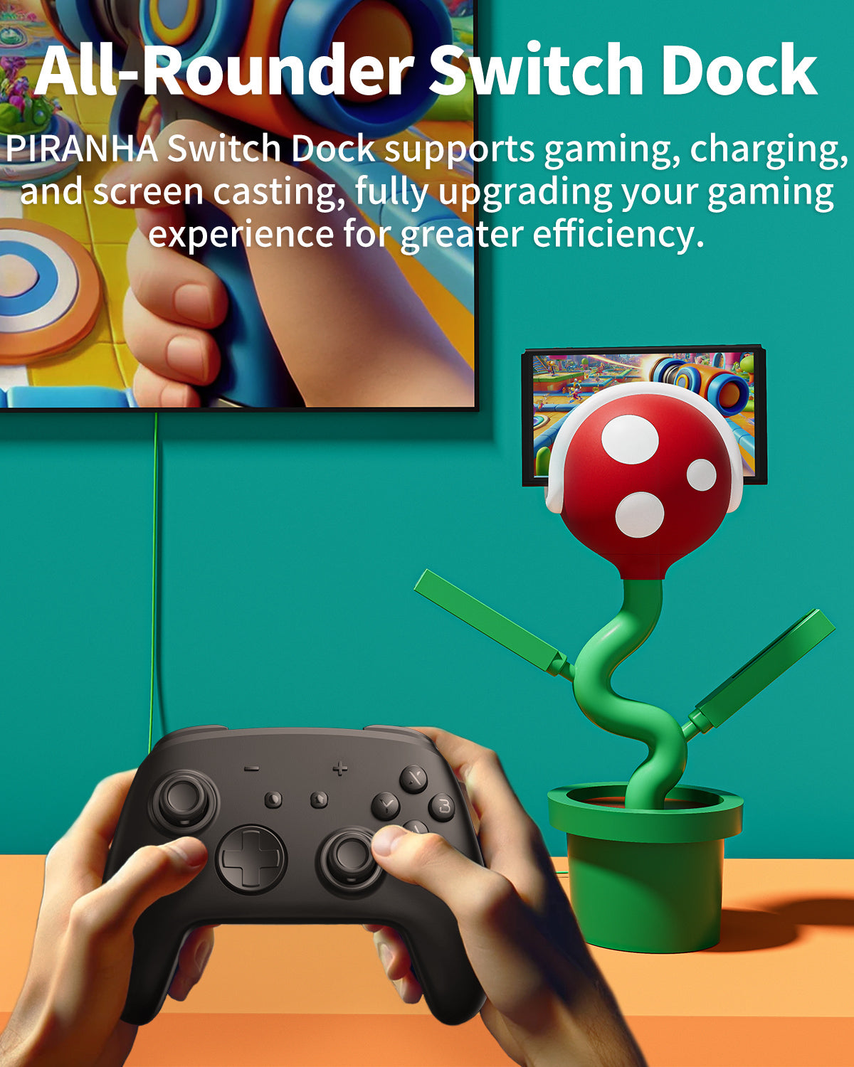 POWKONG Piranha Plant Dock for Switch and Switch OLED