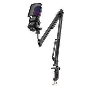 PLAYMAX RGB BLACK MICROPHONE WITH ARM AND TRIPOD