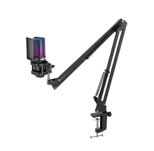 PLAYMAX RGB BLACK MICROPHONE WITH ARM AND TRIPOD