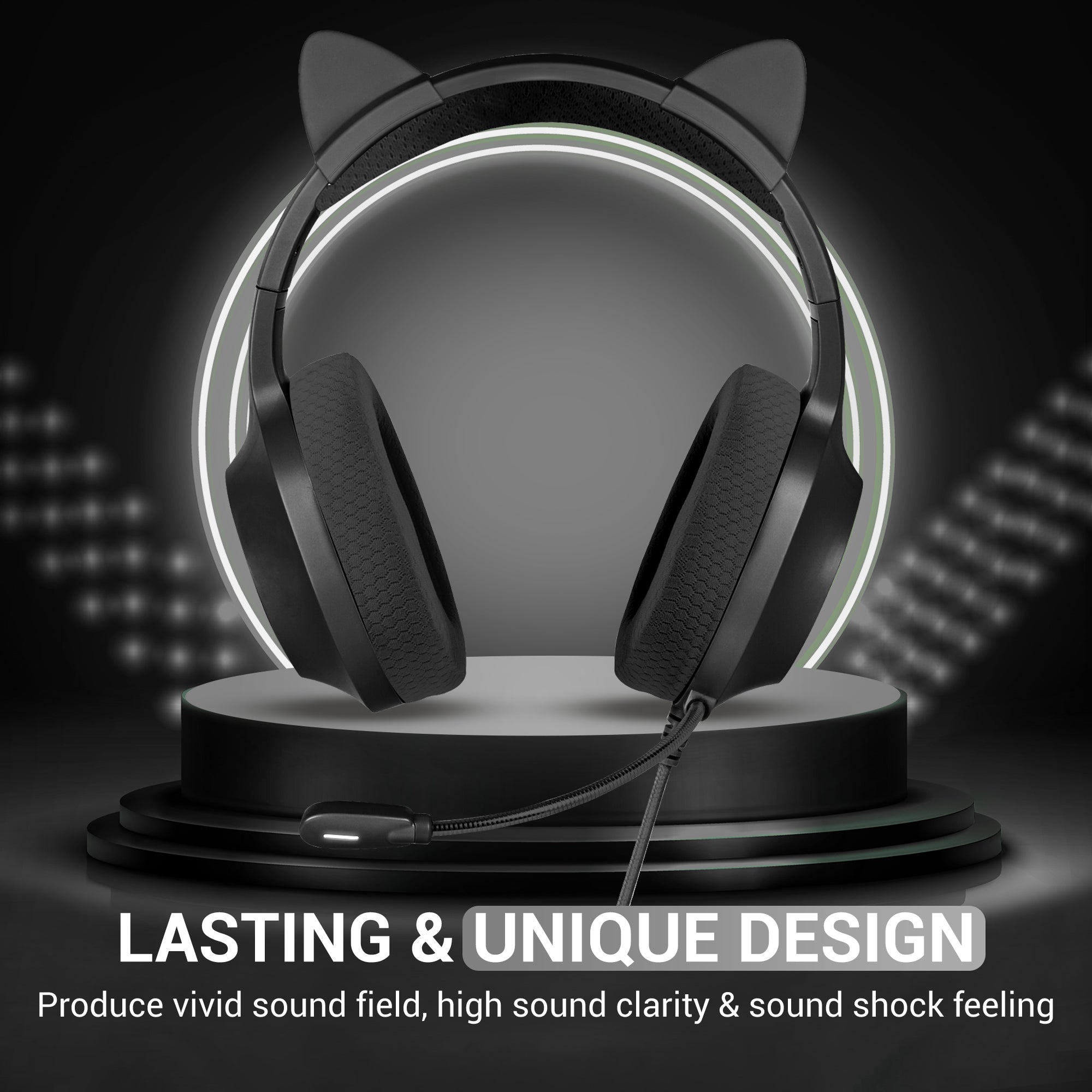 PLAYMAX CAT EAR HEADSET - BLACK