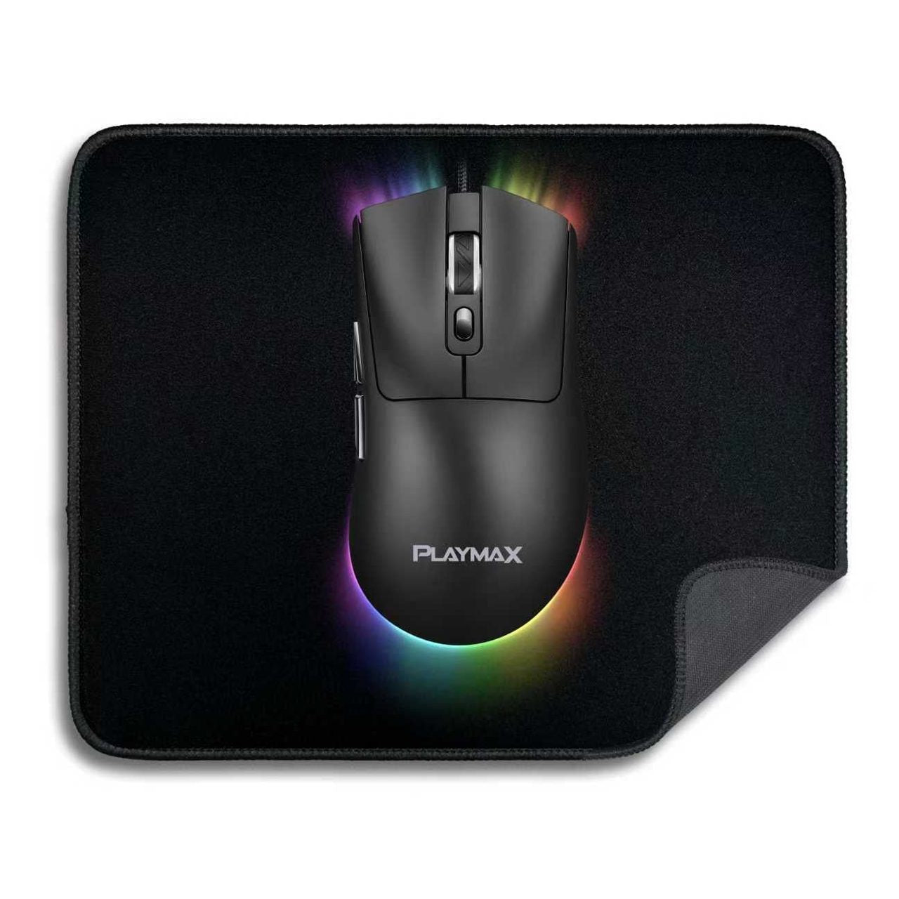 PLAYMAX BLACK RGB GAMING MOUSE AND MOUSE MAT COMBO