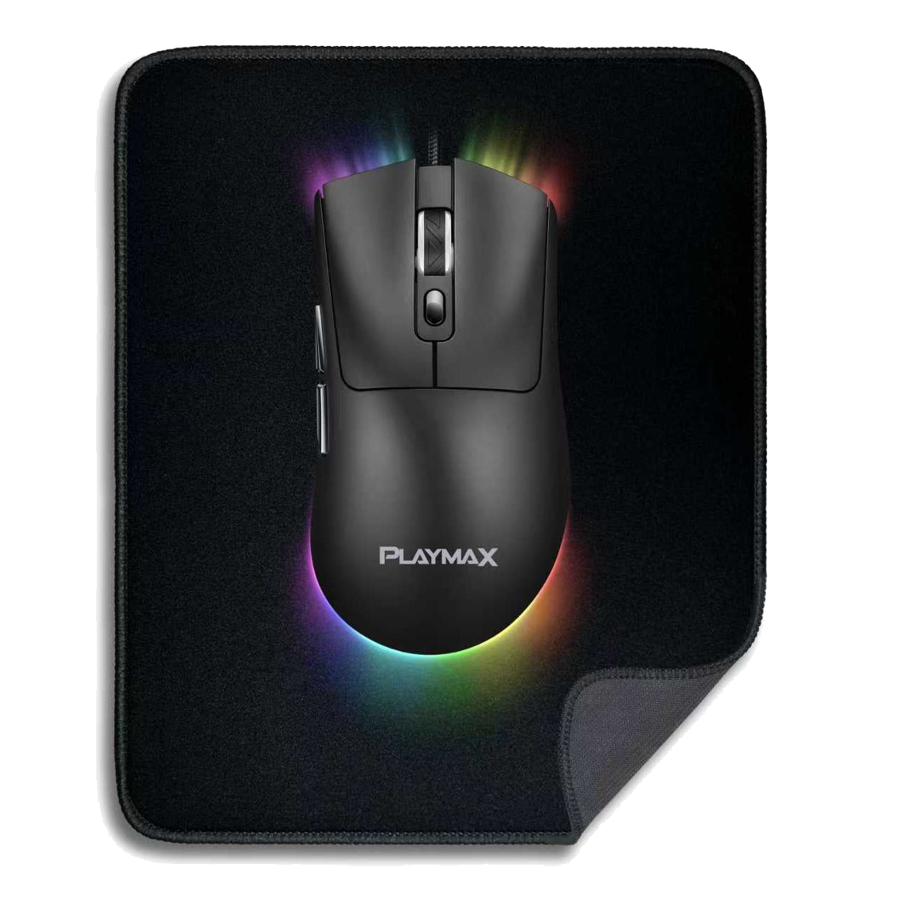 Playmax Black RGB Gaming mouse and mouse mat combo