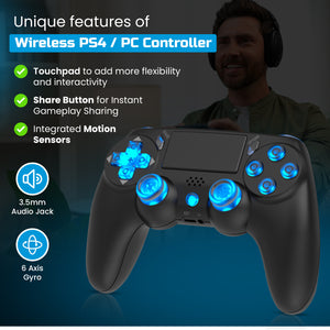 Playmax PS4 / PC Wireless Controller (Black RGB)
