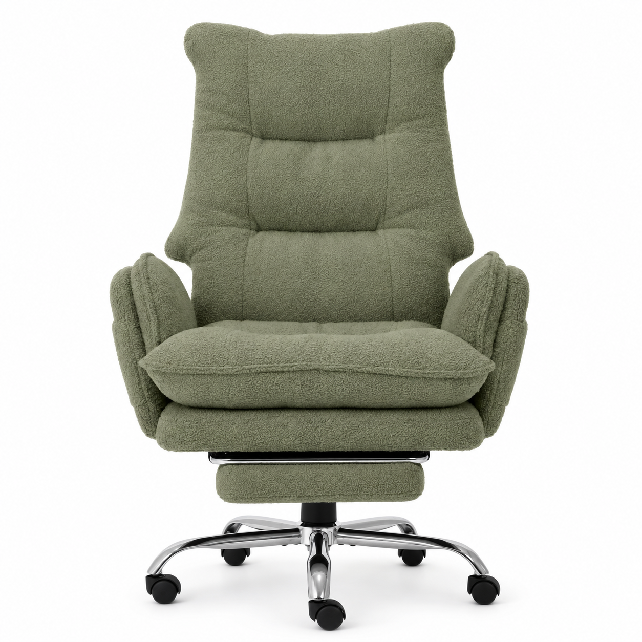 Playmax Studio Cloud Gaming Chair Cross Leg Teddy Sage Green