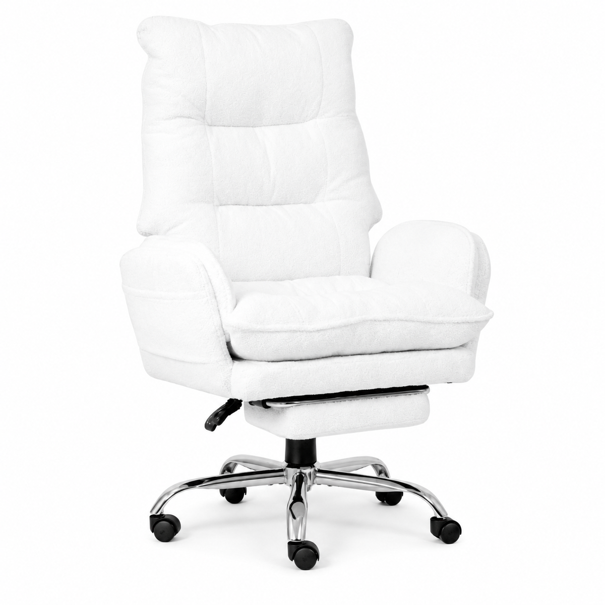 Playmax Studio Cloud Gaming Chair Cross Leg Teddy White