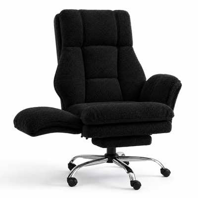 Playmax Studio Cloud Gaming Chair Cross Leg Teddy Black