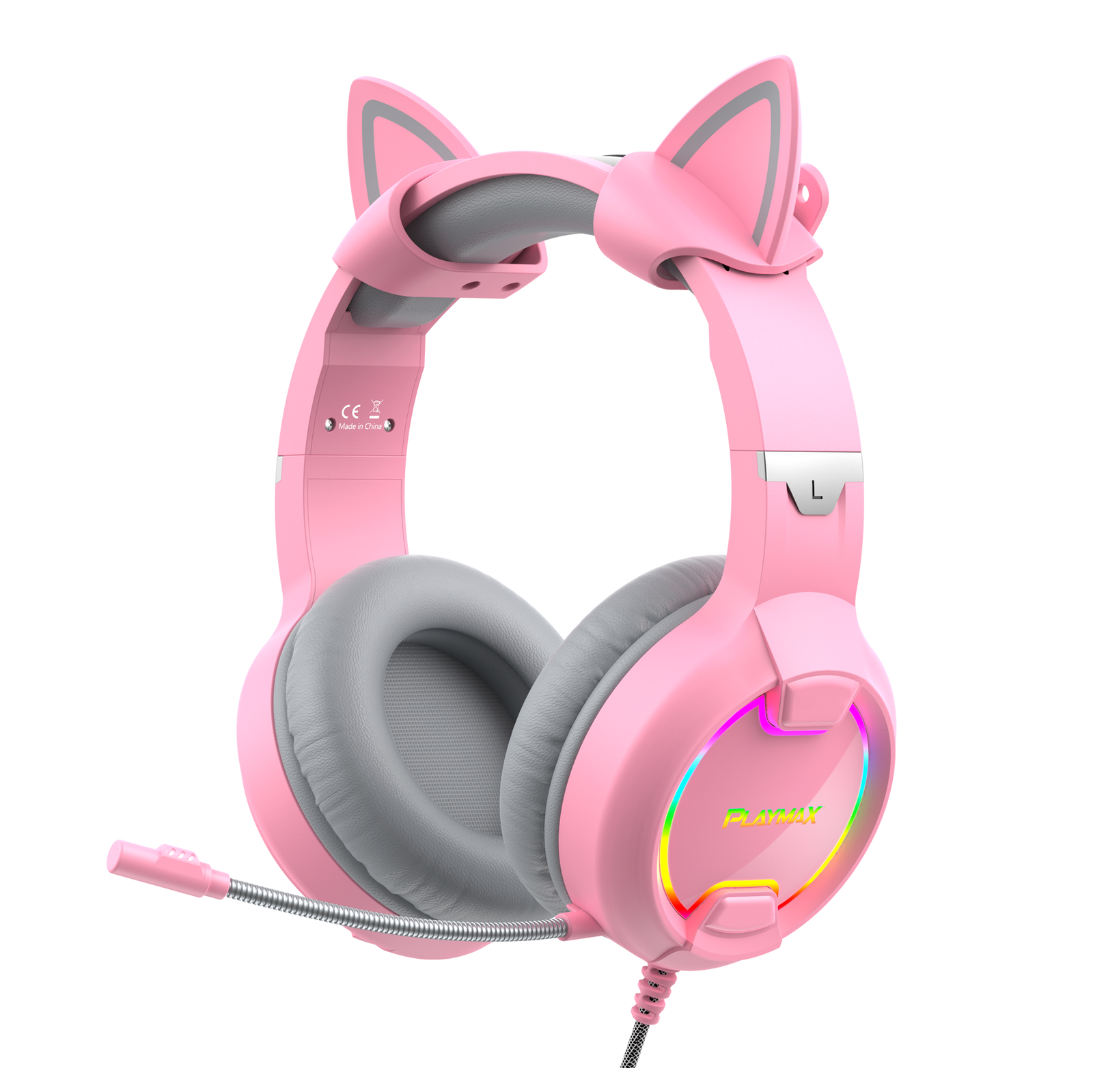 PLAYMAX CAT EAR HEADSET - PINK