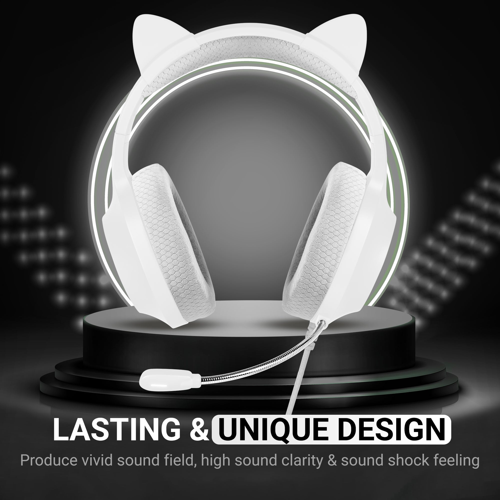 PLAYMAX CAT EAR HEADSET - WHITE