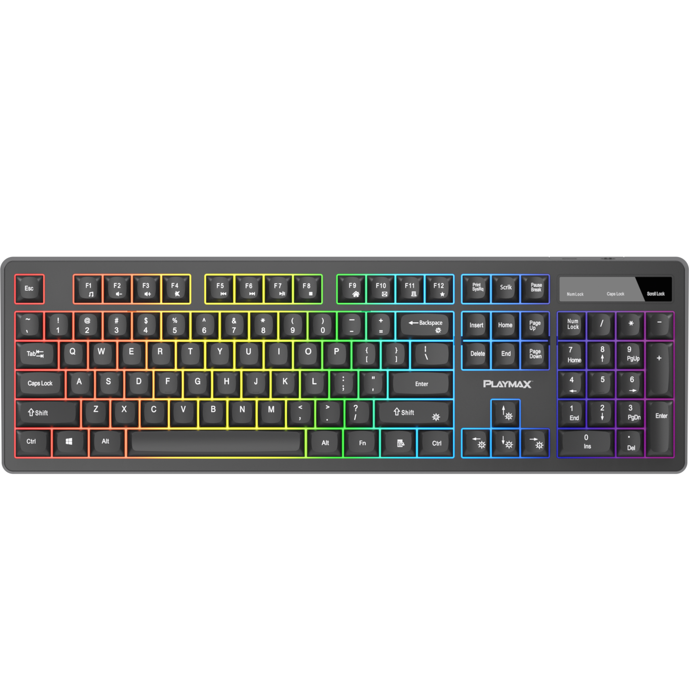 PLAYMAX BLACK RGB MEMBRANE GAMING KEYBOARD