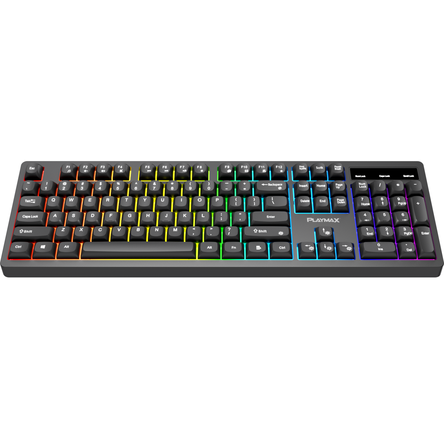 PLAYMAX BLACK RGB MEMBRANE GAMING KEYBOARD