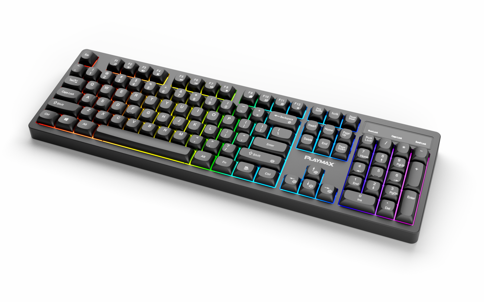 PLAYMAX BLACK RGB MEMBRANE GAMING KEYBOARD