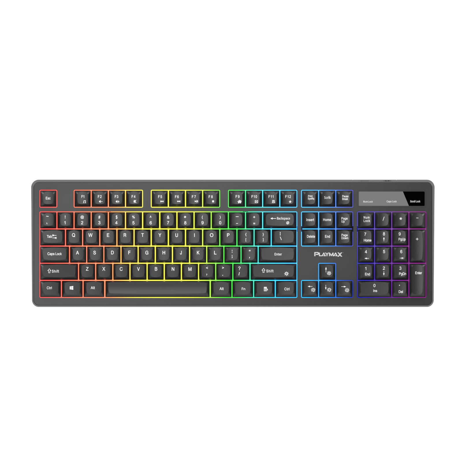 Playmax Black RGB Membrane Gaming Keyboard