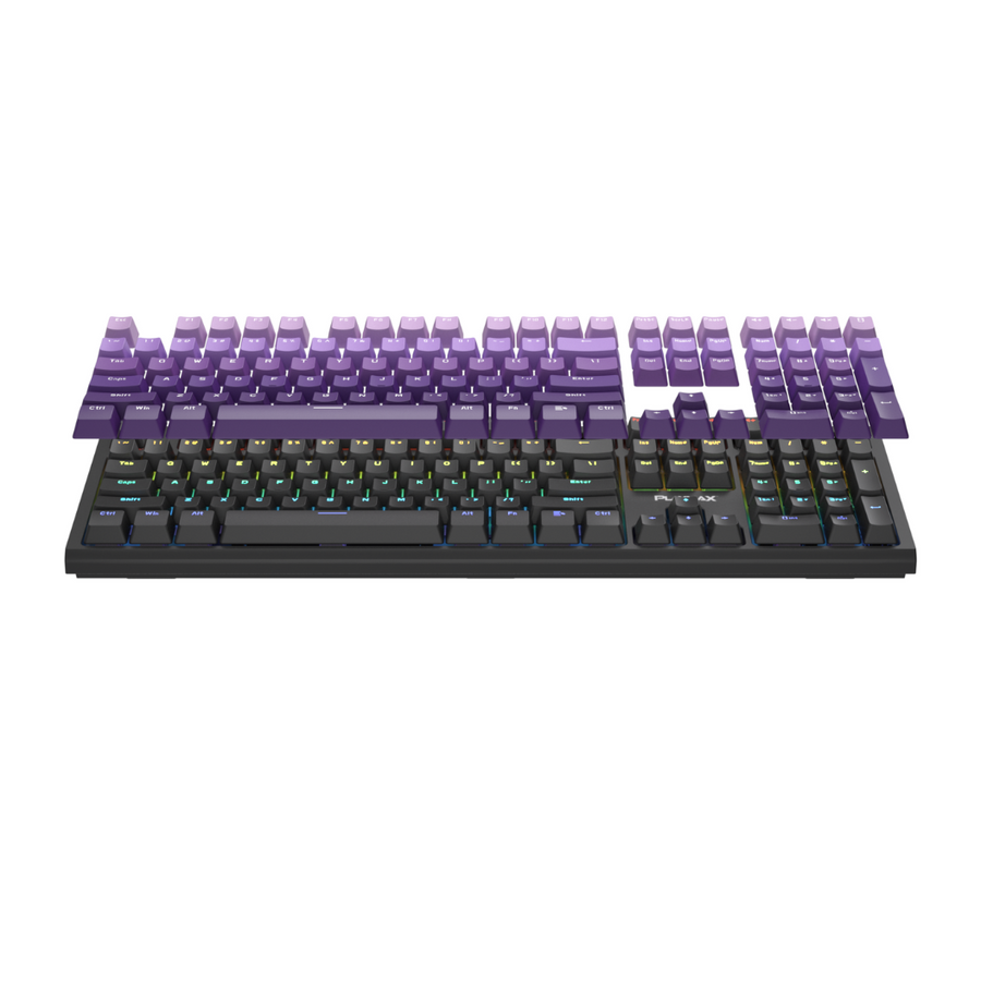 Playmax PRO Black RGB Mechanical Gaming Keyboard (Purple Bonus key caps)