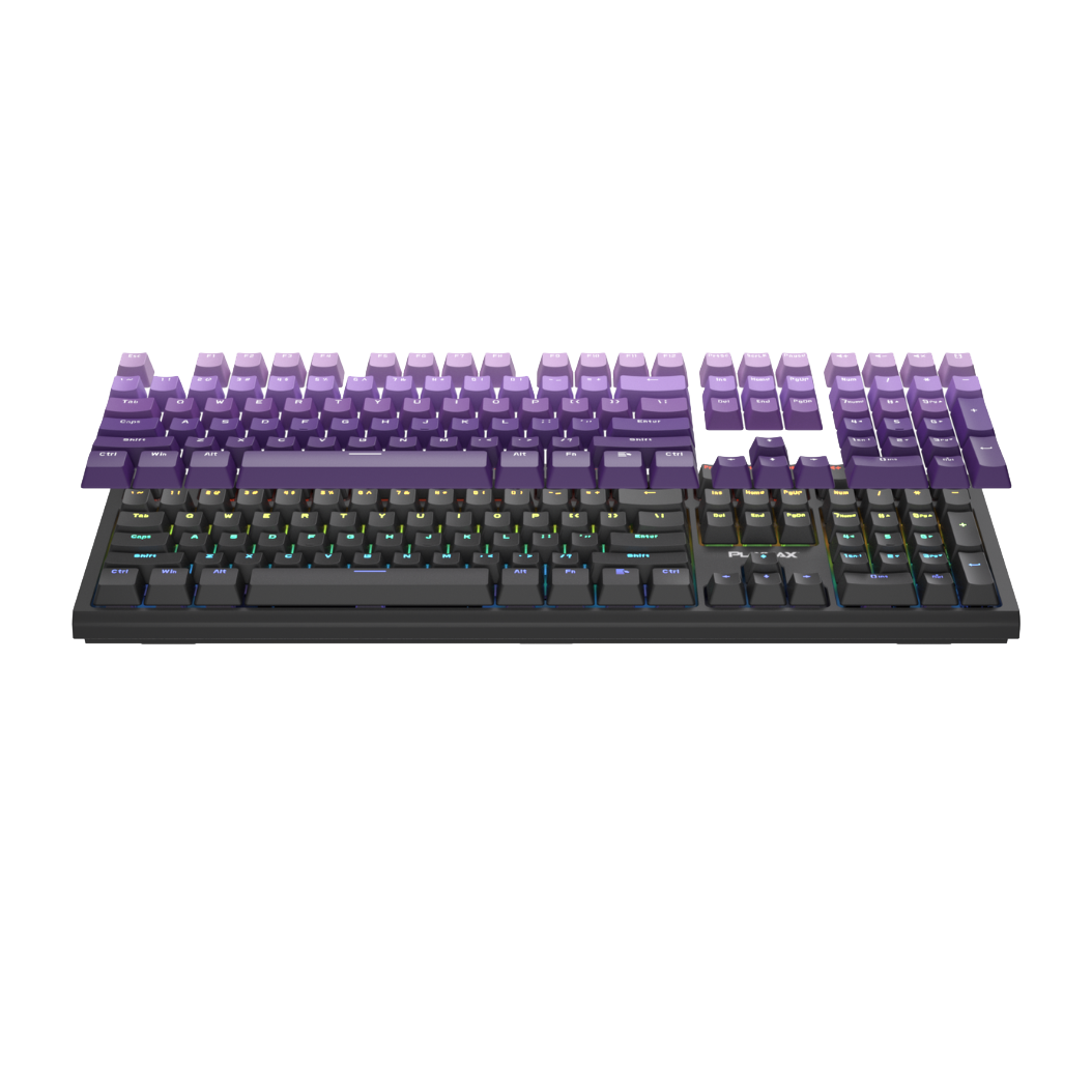 Playmax PRO Black RGB Mechanical Gaming Keyboard (Purple Bonus key caps)