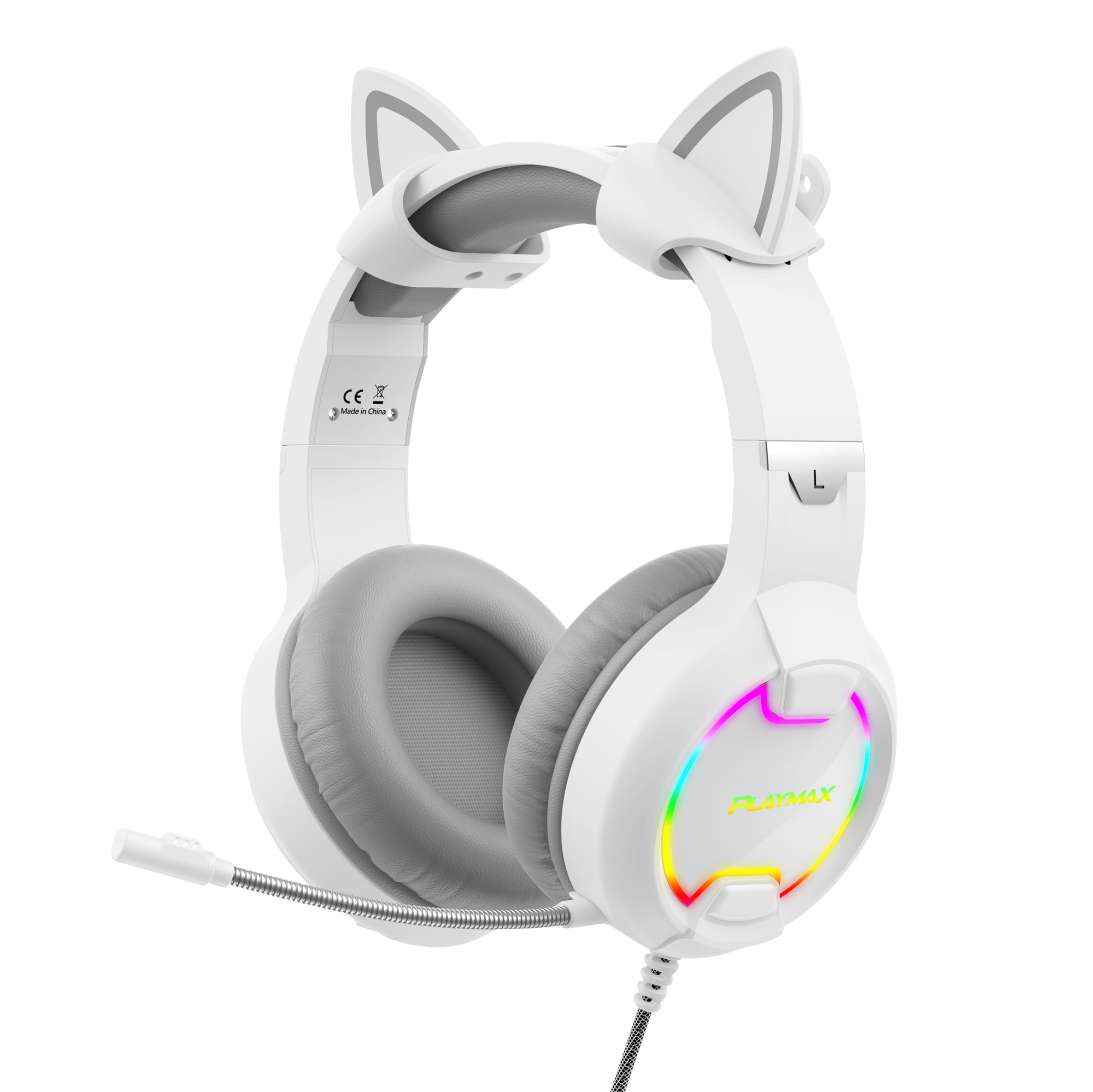 PLAYMAX CAT EAR HEADSET - WHITE