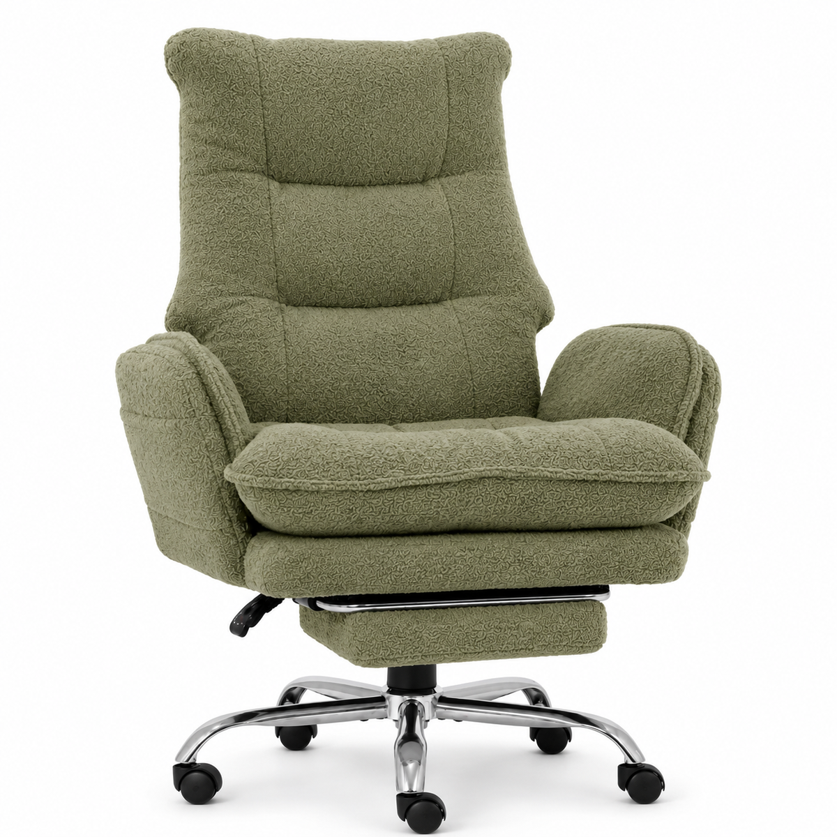 Playmax Studio Cloud Gaming Chair Cross Leg Teddy Sage Green