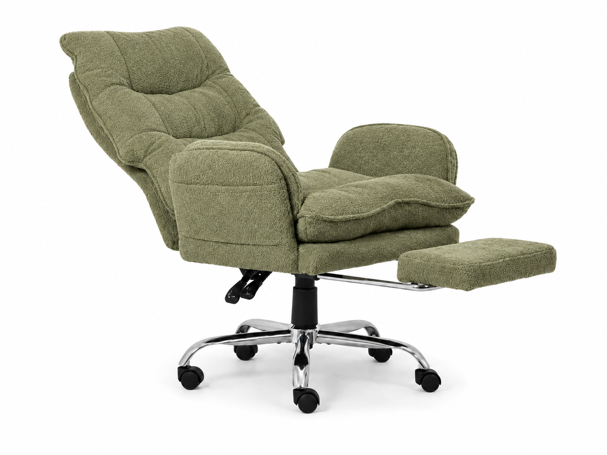 Playmax Studio Cloud Gaming Chair Cross Leg Teddy Sage Green