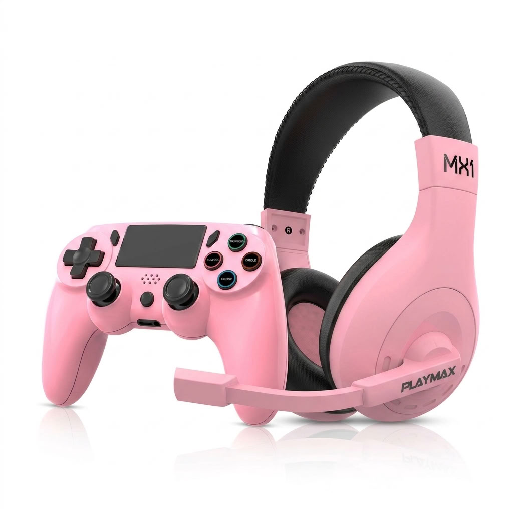Playmax Pink Headset and Controller Bundle
