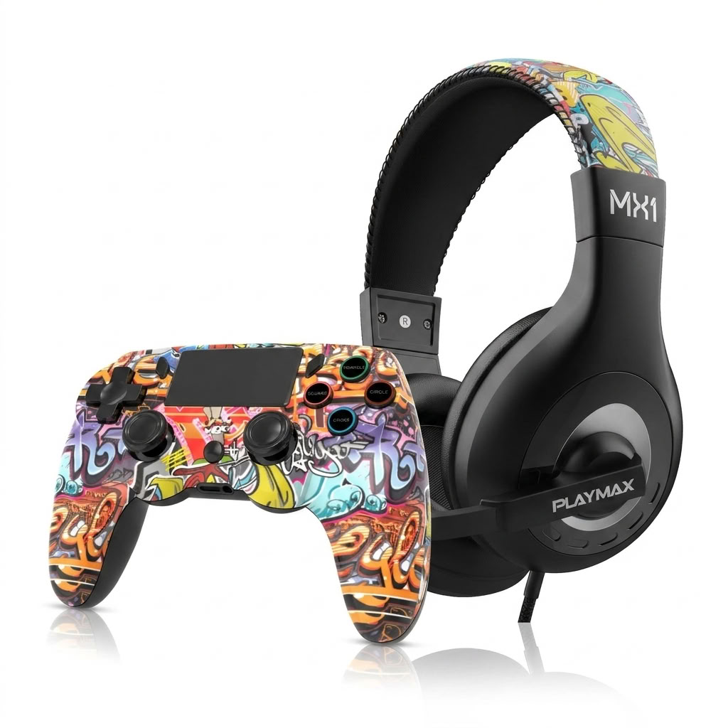Playmax Graffiti Headset and Controller Bundle