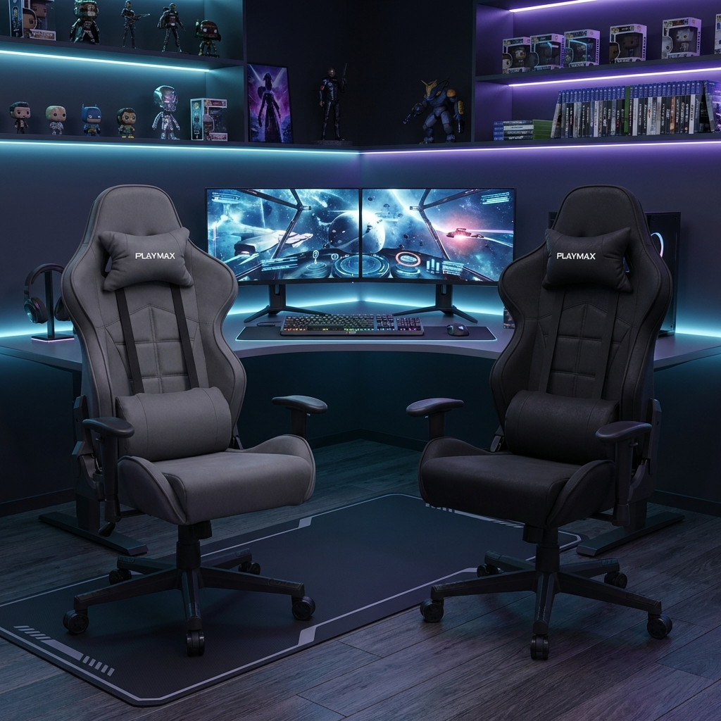 Playmax Fabric Gaming Chair - Grey