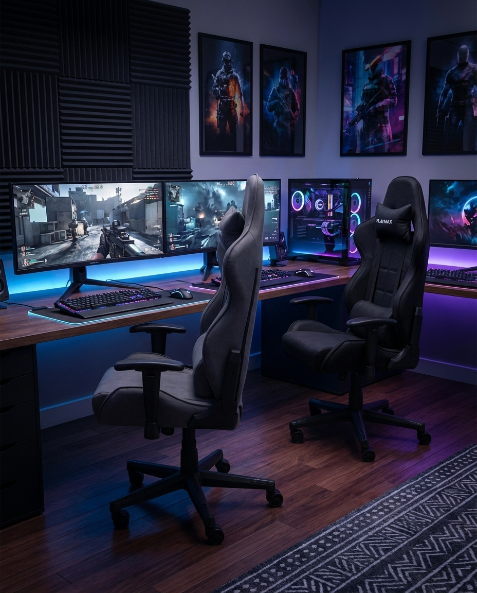 Playmax Fabric Gaming Chair - Grey